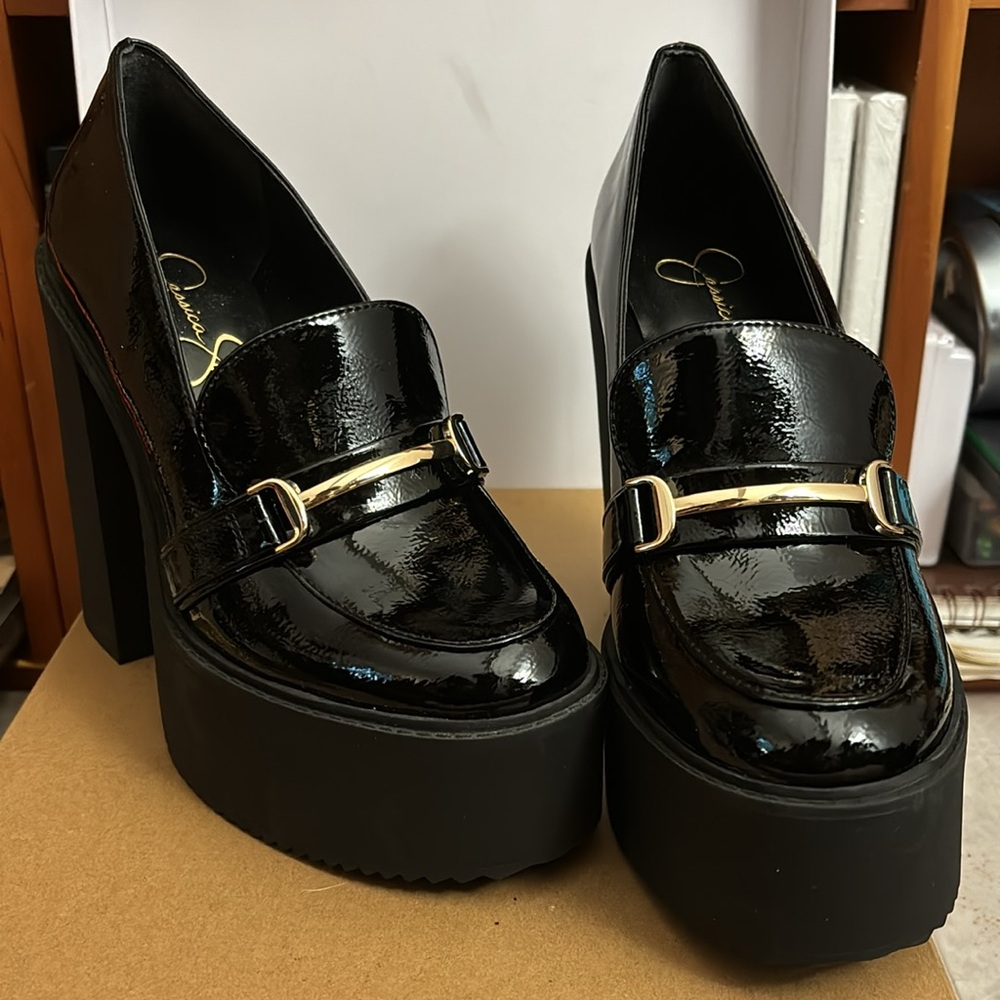 Jessica Simpson Himinka in Black: Size 7W MINT CONDITION
